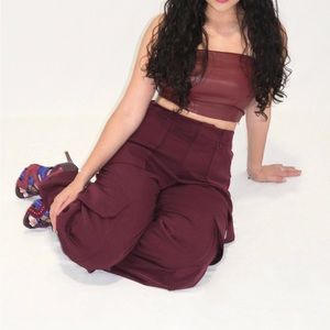 Burgundy Maroon cargo pants